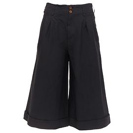 Comme Des Garcons polyester wide leg cuffed culotte pants Black