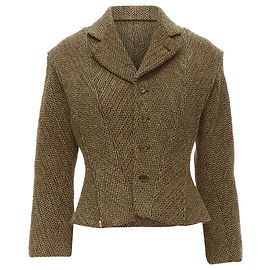 Veste transformable en tweed à chevrons Junya Watanabe Marron