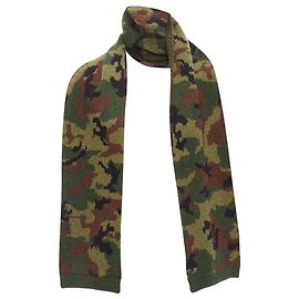 Sciarpa lunga in jacquard camouflage in lana vergine Miu Miu Verde