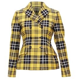 Dior-Christian Dior tartan virgin wool bar jacket blazer-Yellow