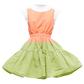 Alexander Mcqueen-Alexander McQueen apricot taffeta Tromp Loeil cotton tank dress-Pink,Peach