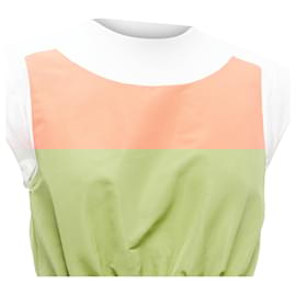 Alexander Mcqueen-Alexander McQueen apricot taffeta Tromp Loeil cotton tank dress-Pink,Peach