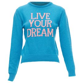 ALBERTA FERRETTI Lebe Deinen Traum Kaschmir-Cropped-Pullover Blau