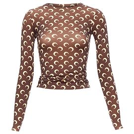Top aderente a maniche lunghe Crescent Moon di Marine Serre Marrone