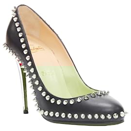 Christian Louboutin-Christian Louboutin Dorispiky argent punk à clous à pointes rondes-Noir