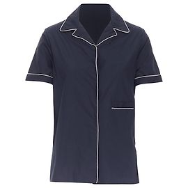 Camicia cubana in cotone JIL SANDER con colletto a punta e maniche corte. Blu