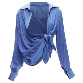 Blusa assimétrica drapeada profunda Jacquemus Le Collection Azul