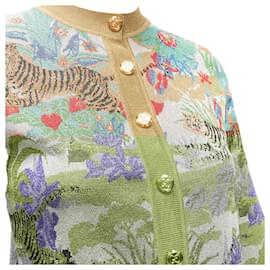 Gucci-Gucci Limited oriental tiger metallic lurex GG button cardigan-Multiple colors