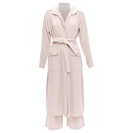 Autre Marque-RODEBJER Odessa belted long line robe jacket wide pants set-Pink