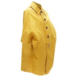 Abrigo de algodón y lino Marni con mangas cortas Amarillo