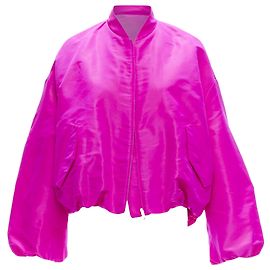Giacca bomber cropped in satin di seta PP Valentino Garavani Rosa