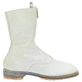 Autre Marque-GUIDI tumbled washed soft leather zip boot-Grey