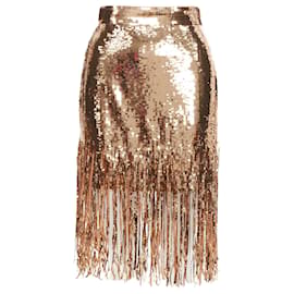 Jupe en sequins métalliques MSGM Doré Métallisé