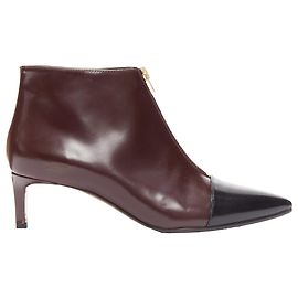 Marni toe cap kitten heel zip bootie Brown