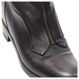 Christian Louboutin-Christian Louboutin leather zip concealed wedge riding boot-Black