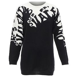 Cashmere-Pullover mit Waves-Logo in Intarsien von Valentino Garavani Schwarz