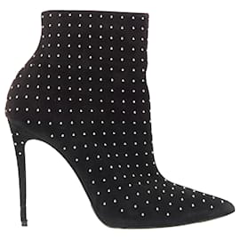 Christian Louboutin-Christian Louboutin So Kate Booty suede micro stud embellished pointy-Black
