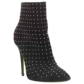 Christian Louboutin-Bottines So Kate en suède avec micro clous embellis et bout pointu de Christian Louboutin-Noir