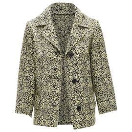 Marni speckle jacquard cotton blend cropped jacket Yellow