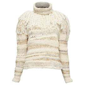 Prabal Gurung-PRABAL GURUNG wool silk blend ethnic crochet sweater-White,Cream