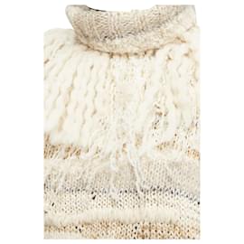 Prabal Gurung-PRABAL GURUNG wool silk blend ethnic crochet sweater-White,Cream