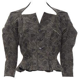 Junya Watanabe floral lace jacquard transformable jacket Grey