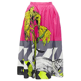 Dior-Christian Dior D-Jungle pop tiger graphic print poplin cotton skirt-Pink