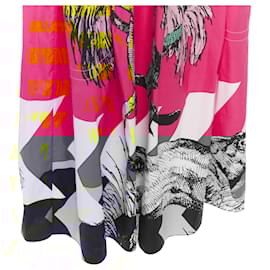 Dior-Christian Dior D-Jungle pop tiger graphic print poplin cotton skirt-Pink