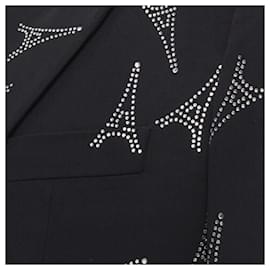Balenciaga-Balenciaga Demna Eiffel Tower crystal Power blazer-Black