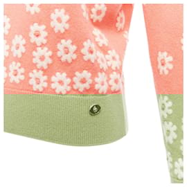 Chanel-Chanel peach cashmere blend floral CC knitted pullover sweater-Pink,Peach