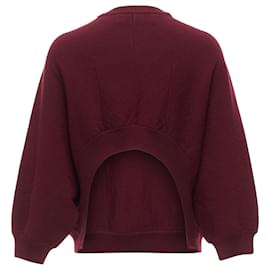 Marni Woll-Crop-Back-Batwing-Boxy-Pullover Rot Bordeaux