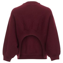 Suéter cropped de lã Marni com costas em batwing e corte boxy Vermelho Bordeaux