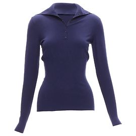 Alaïa Alaia Wollmischung Knopf Rollkragenpullover Blau Marineblau