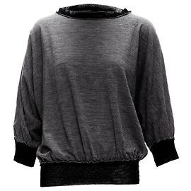 Suéter Lanvin de lã e caxemira com acabamento em malha e mangas morcego Preto