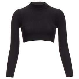Maison Martin Margiela Maison Margiela Woll Crew Ripp-Socken Strickcrop-Top Schwarz