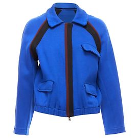 Giacca bomber oversize Marni in velluto elettrico Blu