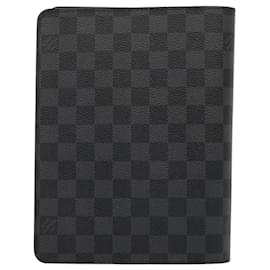 Louis Vuitton-LOUIS VUITTON Damier Graphite Agenda Bureau Note Cover R20974 LV Auth 91792-Damier ebene