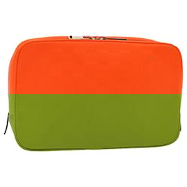Louis Vuitton-LOUIS VUITTON Damier Infini Trousse Toilette Bag Orange N23348 LV Auth 92529-Orange