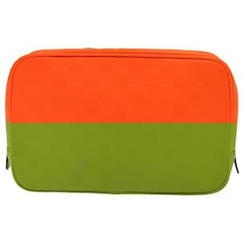 Louis Vuitton-LOUIS VUITTON Damier Infini Trousse Toilette Bag Orange N23348 LV Auth 92529-Orange