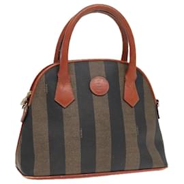 Fendi-Sac à main en toile Pecan FENDI marron noir or Auth 92554-Marron,Noir,Doré