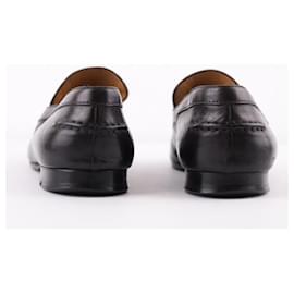 Hermès-Leather loafers-Black
