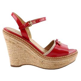 Prada Lackleder-Espadrilles Rot