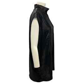 Dolce & Gabbana-Dolce & Gabbana Black Sequined Sleeveless Blouse-Black