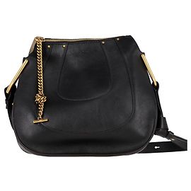Borsa a spalla Chloé Small Hayley in pelle nera Nero