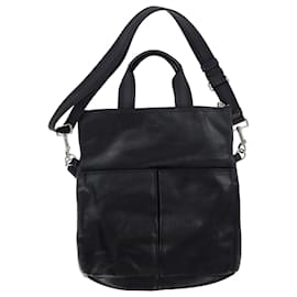 Coach-Coach Charles Fold Over Tote Bag in Black Leather-Black