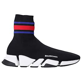 Balenciaga-Tênis de malha Balenciaga Speed 2.0 em poliéster reciclado preto-Preto