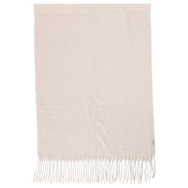 Cachecol com franjas Brunello Cucinelli em lã creme Branco Cru