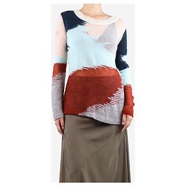 Missoni Mehrfarbiger semi-transparent gemusterter Pullover - Größe UK 8 Mehrfarben