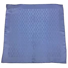 Hermès-Hermes Blue Silk Pocket Square-Blue