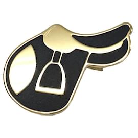 Hermès-Anneau de foulard Hermes A Cheval en or-Doré